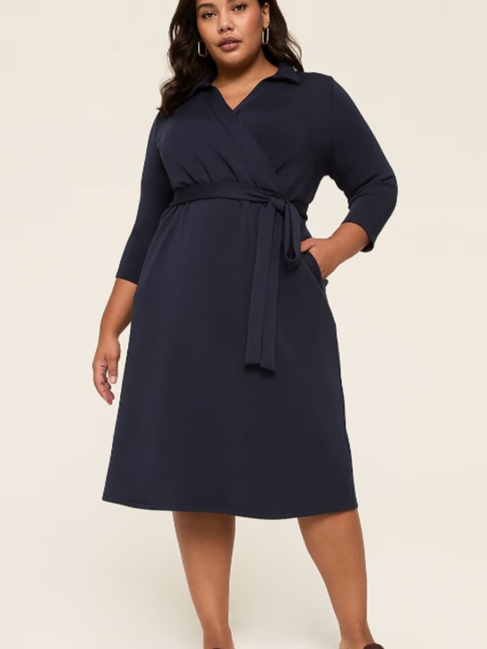 Lane Bryant Journey Faux-Wrap Dress - Color Night Sky Size 26/28 NWT